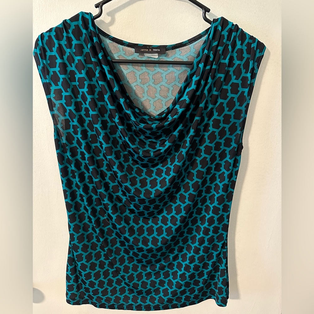 Jennie & Marlis Sleeveless Patterned Blouse Size M